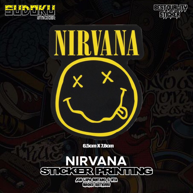 NIRVANA BAND ROUND LOGO PRINTING STICKER|STICKER SKENA|HELMET STICKER ...