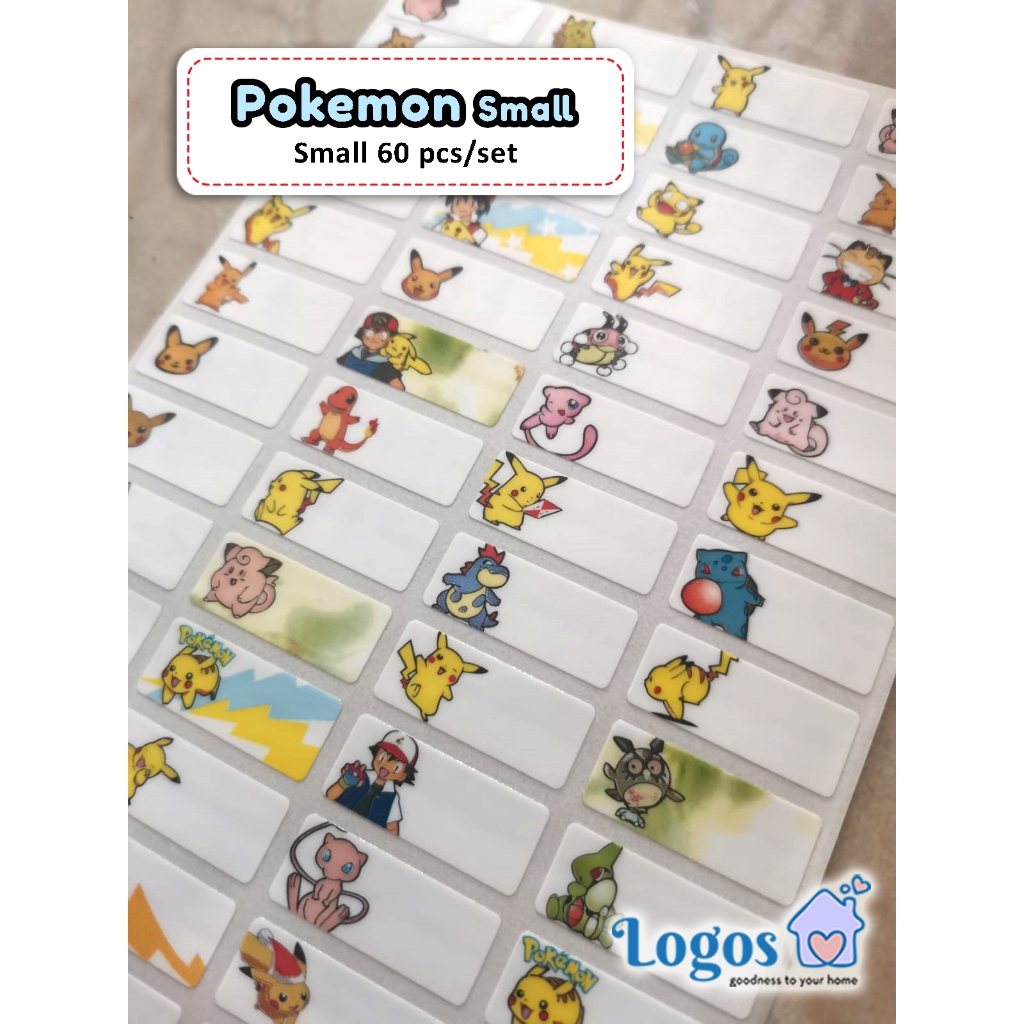 Pokemon waterproof name label Stickers Pokepark Pikachu name sticker ...