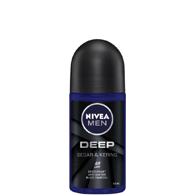 Nivea MEN Deodorant Roll On Deep 25/50ml Dry, Scented & Fresh