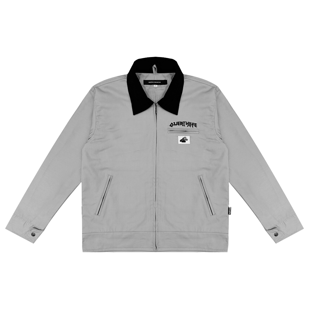 Qwertylife Work Jacket Boxy Fit Cordoray Grey | Shopee Philippines