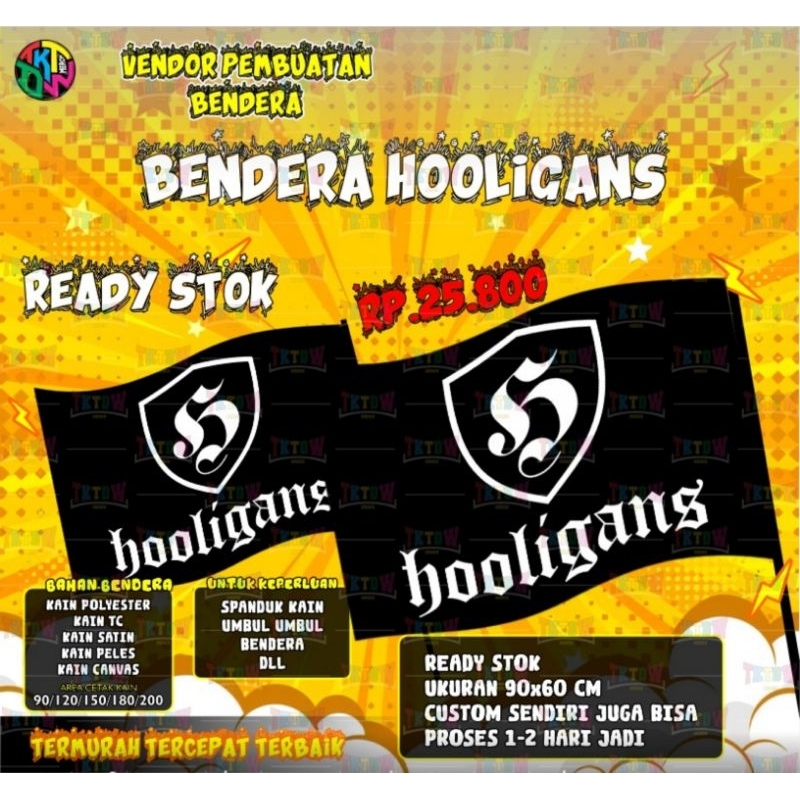 Hooligans AND CUSTOM FLAG | Shopee Philippines