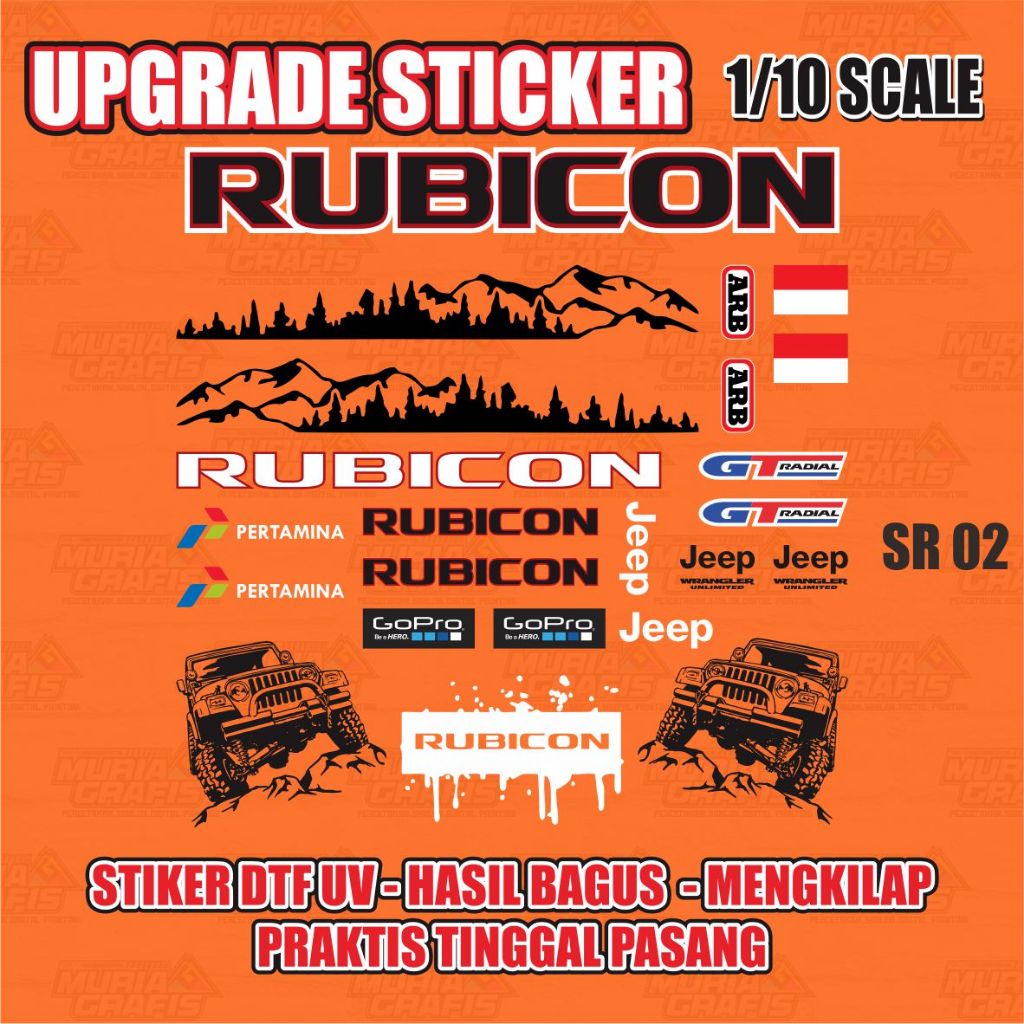 Upgrade RC CAR STICKER MN 222 RUBICON 1/10 SCALE | Shopee Philippines