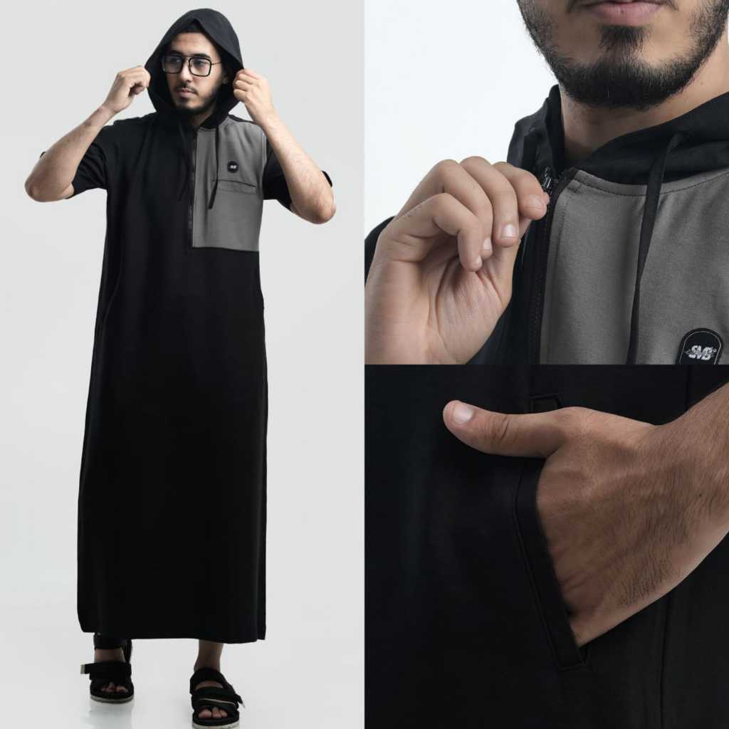 Esembe Men's Robe Hoodie Short Sleeve M045 Limited Edition | Shopee ...