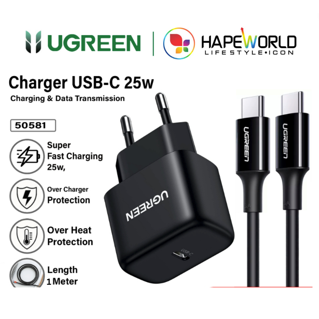 Ugreen Charger Samsung Super Fast Charging 2.0 USB Type C 25w Shopee