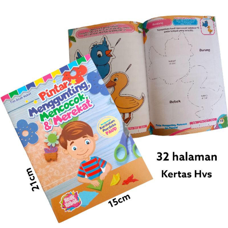 Smart Children's Book Scissors Match & Glue Based On PAUD MERDEKA ...