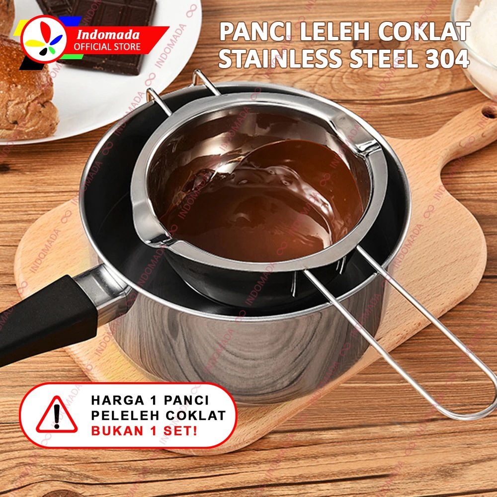 Pot à Fondre Chocolat Et Cire - 400ml Acier Inoxydable, Double Bec Verseur, Pour Pâtisserie, Bougies