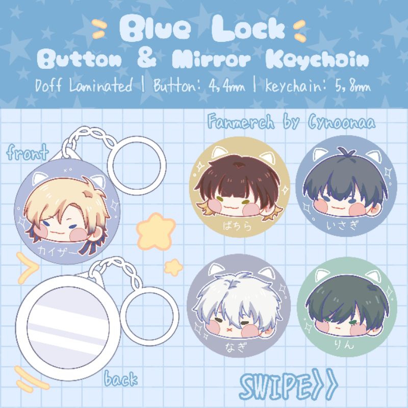 GANTUNGAN [Cynoonaa] Blue Lock Keychain & Buttons / Round Pin and ...