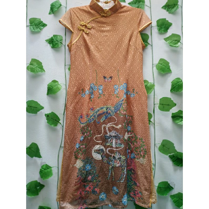 MUKZIN Brown Cheongsam Dress