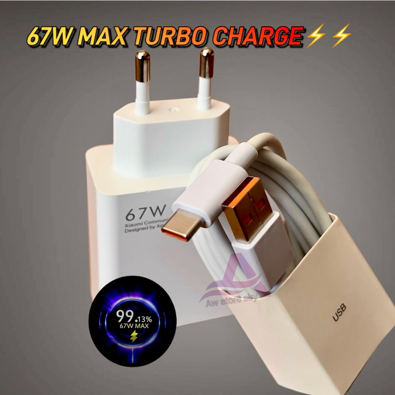 1Set CHARGER XIAOMI TYPE C TURBO CHARGE 67W MAX SUPER FAST