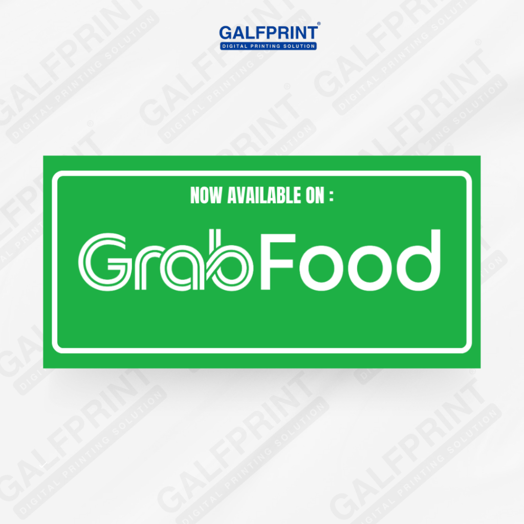 Galfprint STICKER SIGN GRAB FOOD 12X5 | Shopee Philippines
