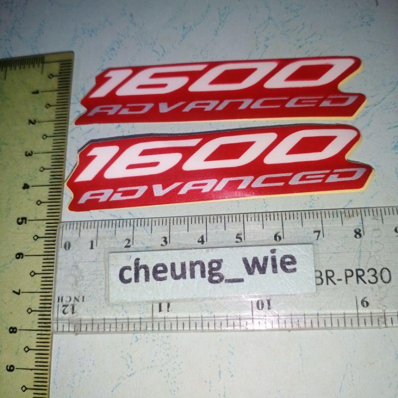MERAH Stickers / Sticker Logo 1600 Advanced Red megapro pair 2pcs ...