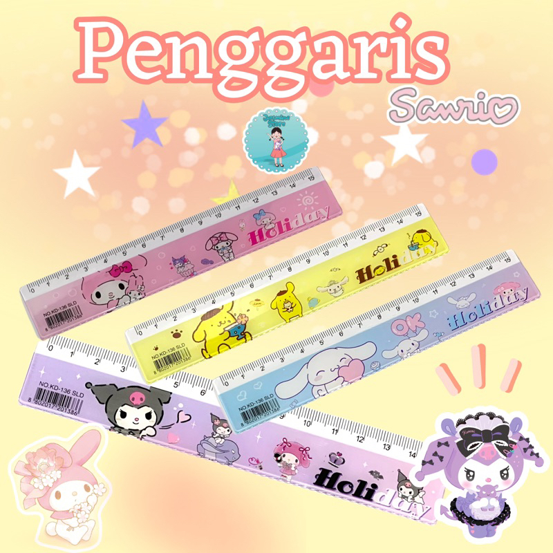 Sanrio Ruler 15 CM Cute Ruler ready 4 characters Price of character ...