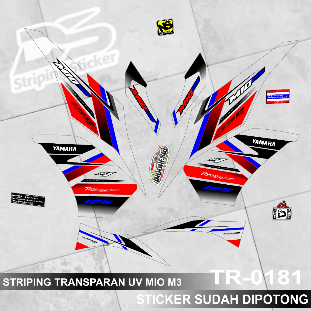 Mio m3 UV Transparent Sticker Striping (TR-0181) List of Motorcycle ...