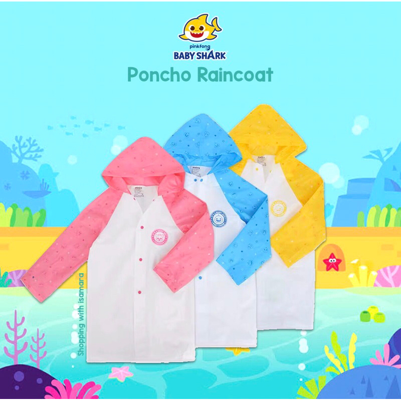 Pinkfong Baby Shark Poncho Raincoat/Children's Raincoat Shopee