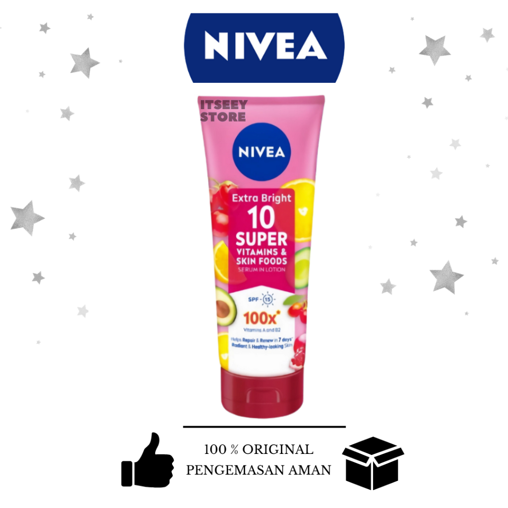 Nivea Extra Bright Body Serum Super Vitamin Skin Food Brightens