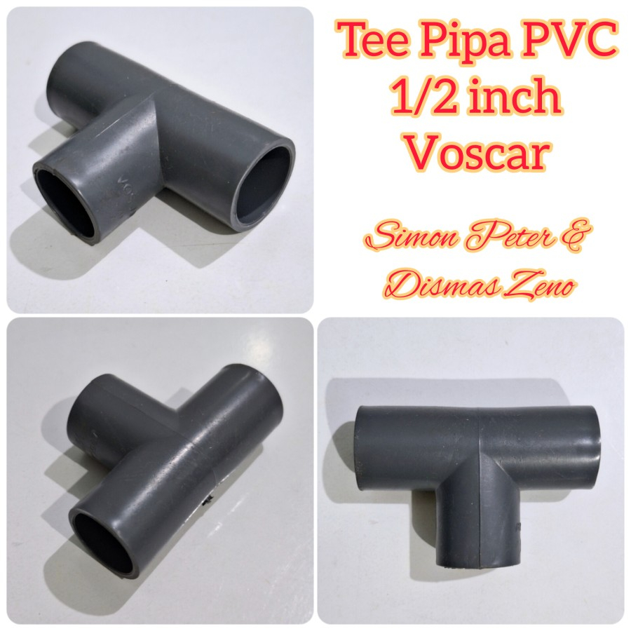 Voscar TEE T 1/2 inch PVC Pipe Connection For Hydroponic Water