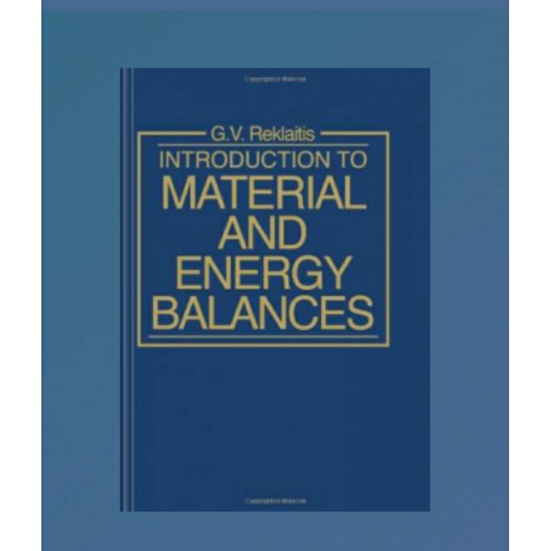 Introduction to Material and Energy Balances Book Shopee Philippines