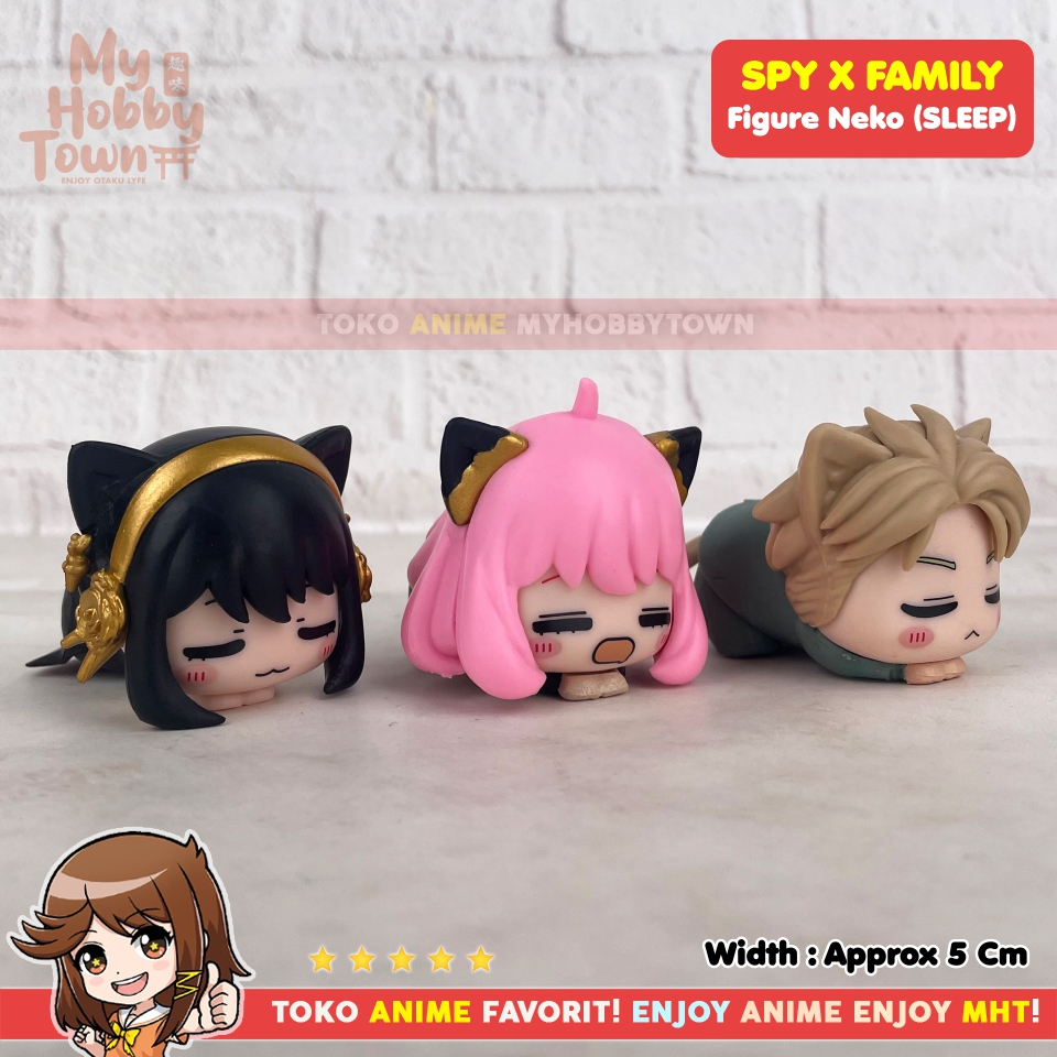 Anime Figure Spy x Family Neko Cat Anya Loid Yor Forger Smile Sleep ...