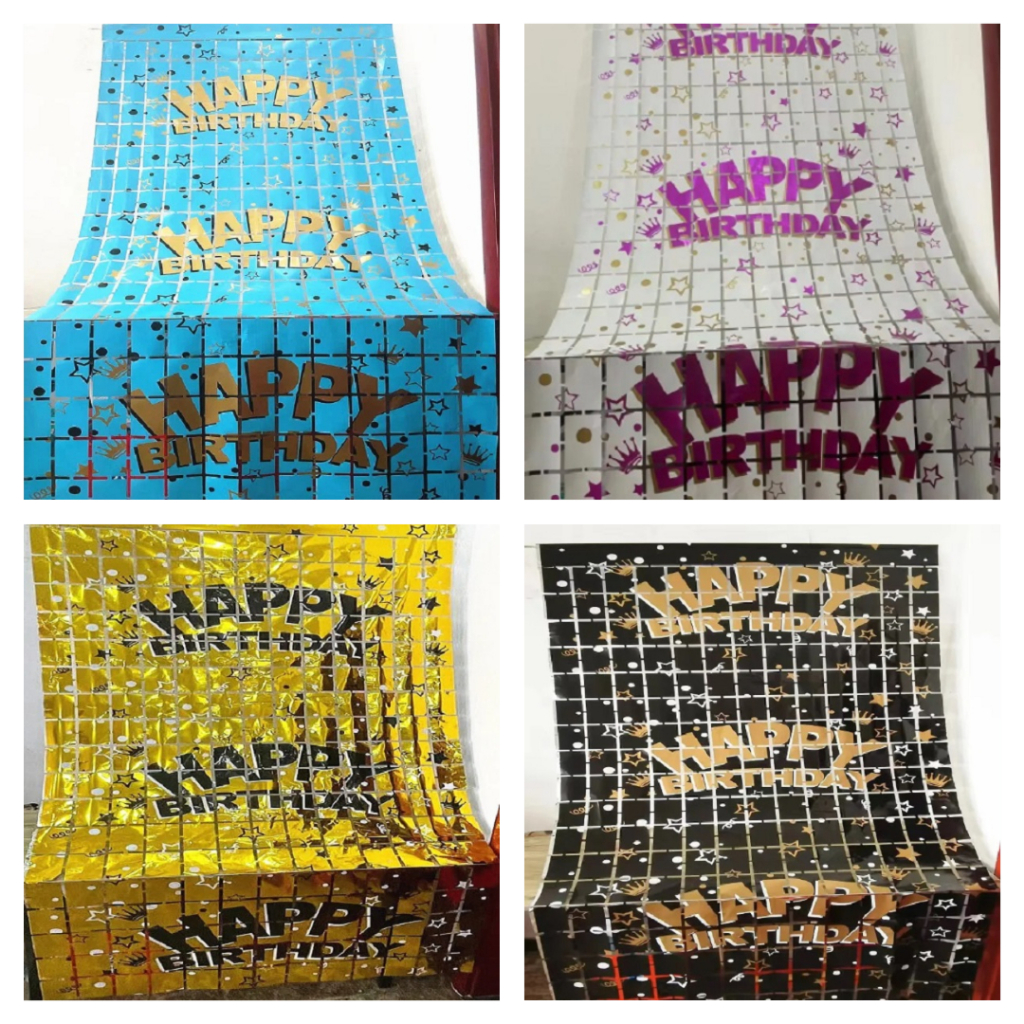 HIASAN DINDING Happy Birthday Box Curtain 200 x 100 CM / Decorative