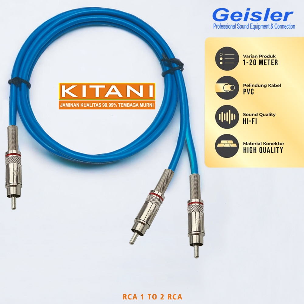 Audio Cable/In-Out Mixer Cable/1 to 2 RCA GEISLER Instrument Cable ...