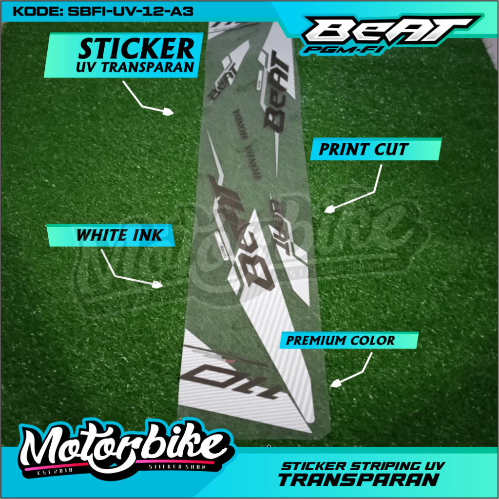 UV Striping FI Transparent UV Motorcycle Sticker Custom FIBEAT with ...