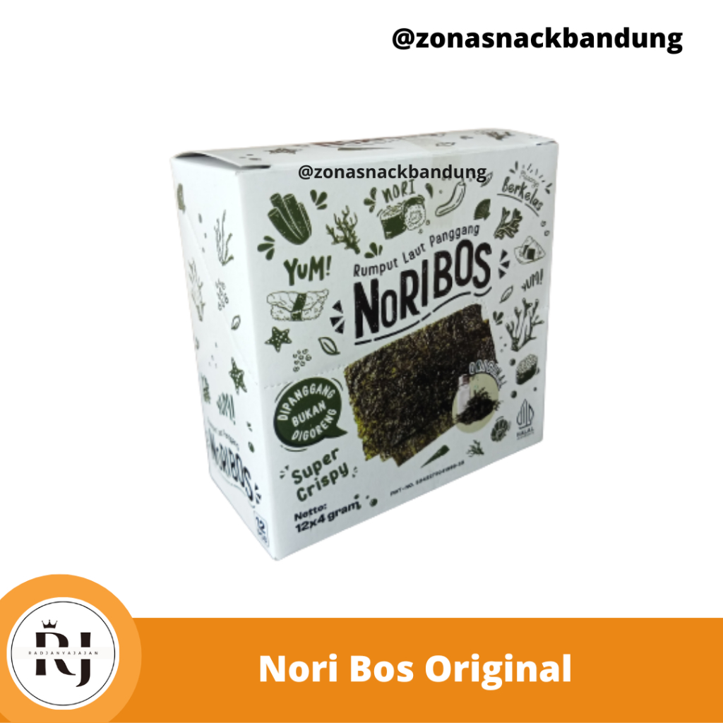 Noribos Seaweed Chicken Onion Flavor 1 Box Contains 12 Pcs | Seaweed ...