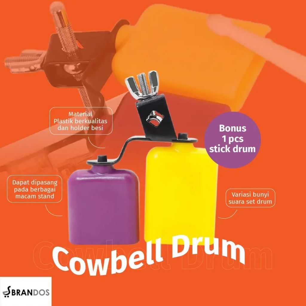 Cowbell Double Drum Set Holder Plastic Clock Block Cowbel CB-60 ...