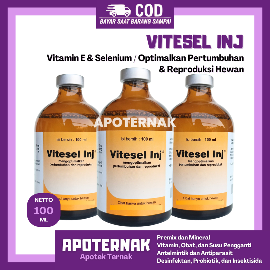 Vitesel 100ml Vitamin E Selenium For Medion Animal Immune Reproduction Growth Shopee Philippines