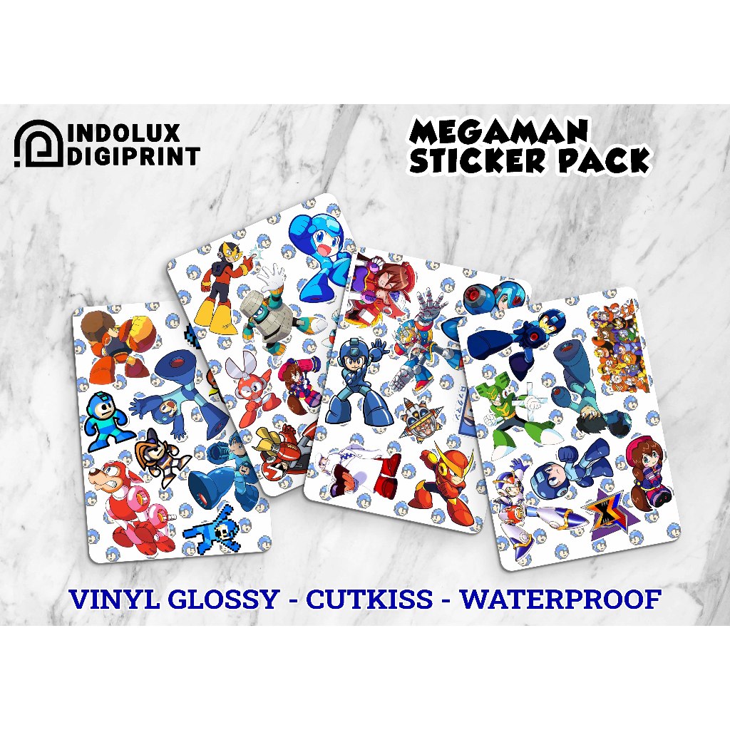 Mega Man Stickers 45 Pcs Megaman Anime Stickers Waterproof Robot Boy ...