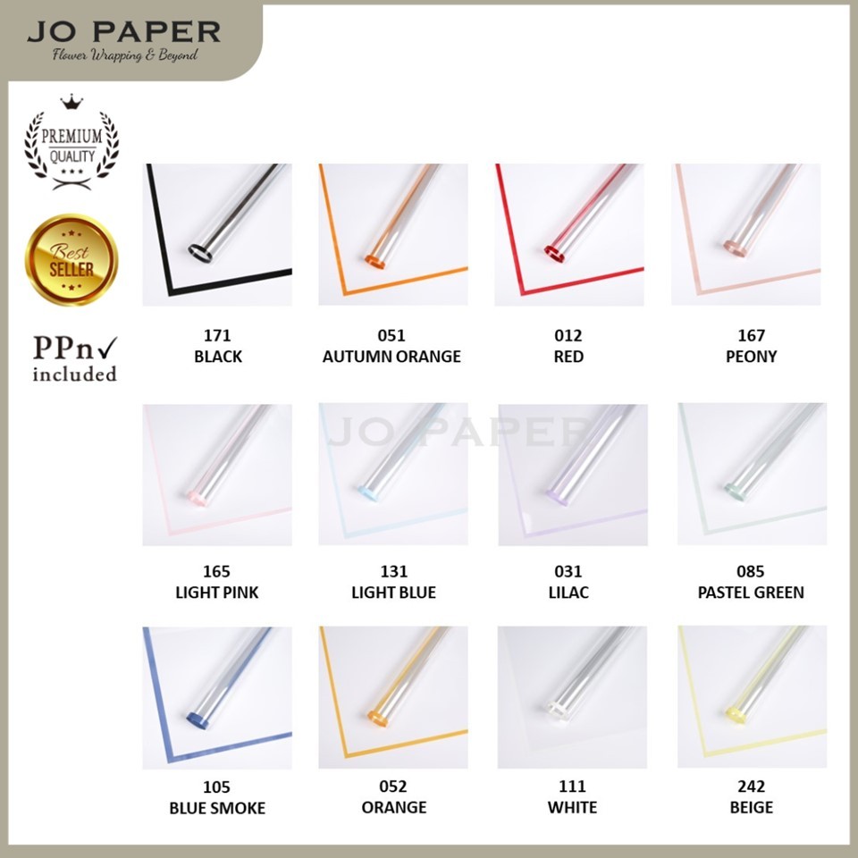 [5 Sheets] Flower Wrapping Paper OPP Transparent Clear Color List ...