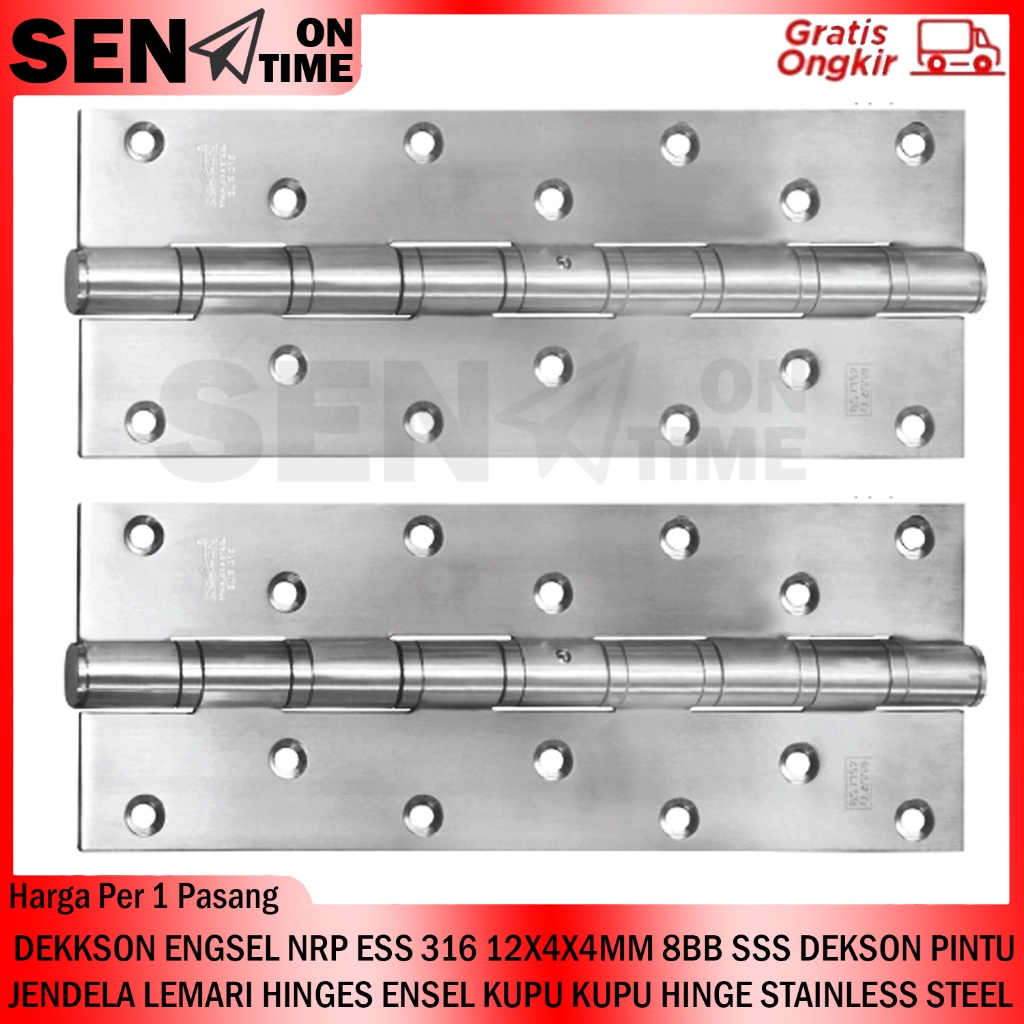 DEKKSON HINGE NRP ESS 316 12X4X4MM 8BB SSS DEKSON DOOR WINDOW CABINET ...
