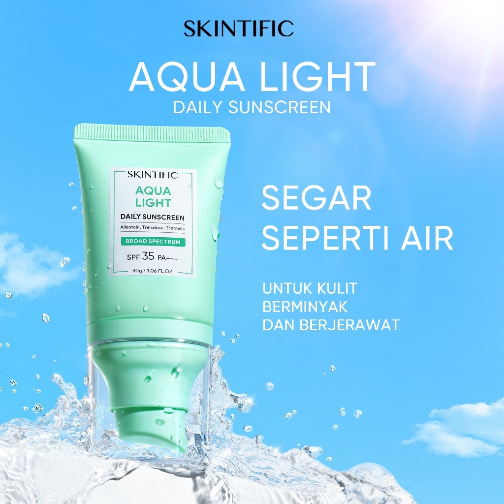 skintific aqua light daily sunscreen 30ml