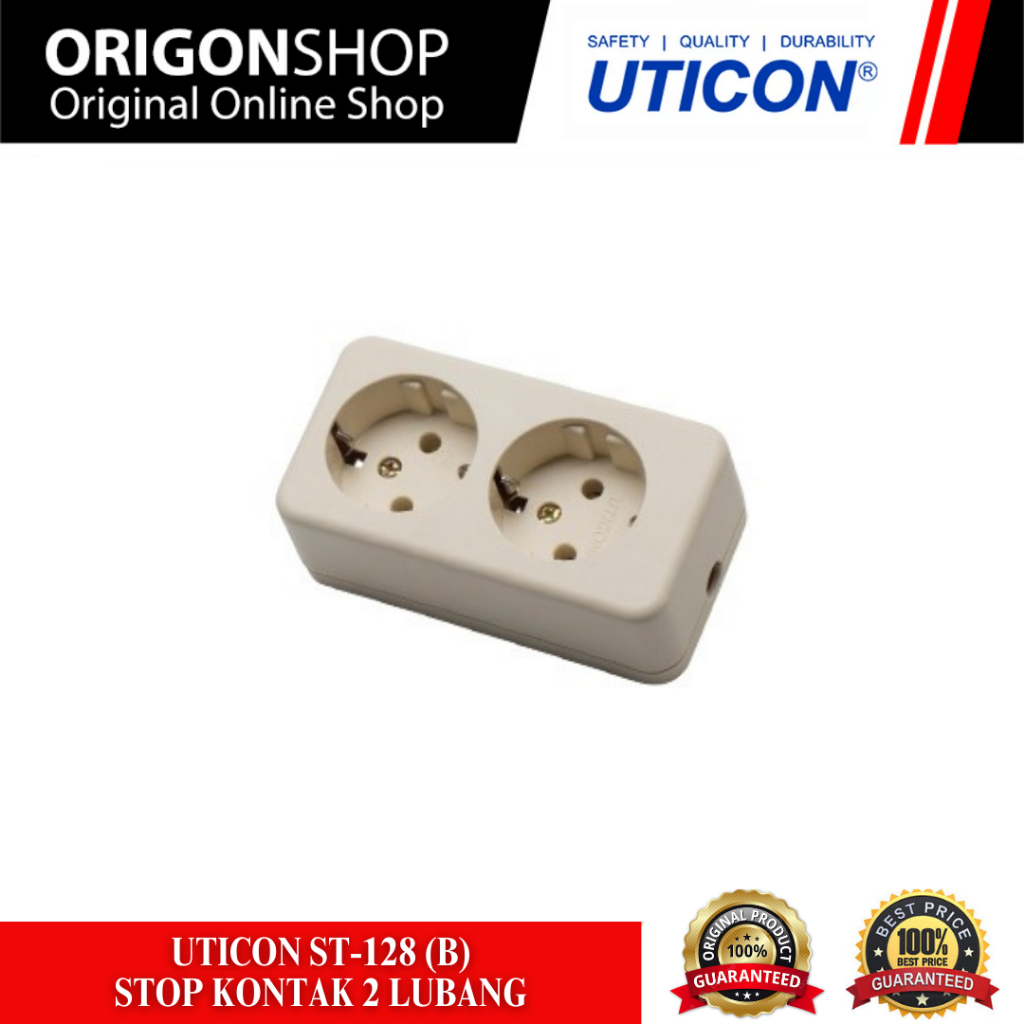 Uticon ST-128 (B) 2 Hole Grounded Socket Without Cable | Shopee Philippines