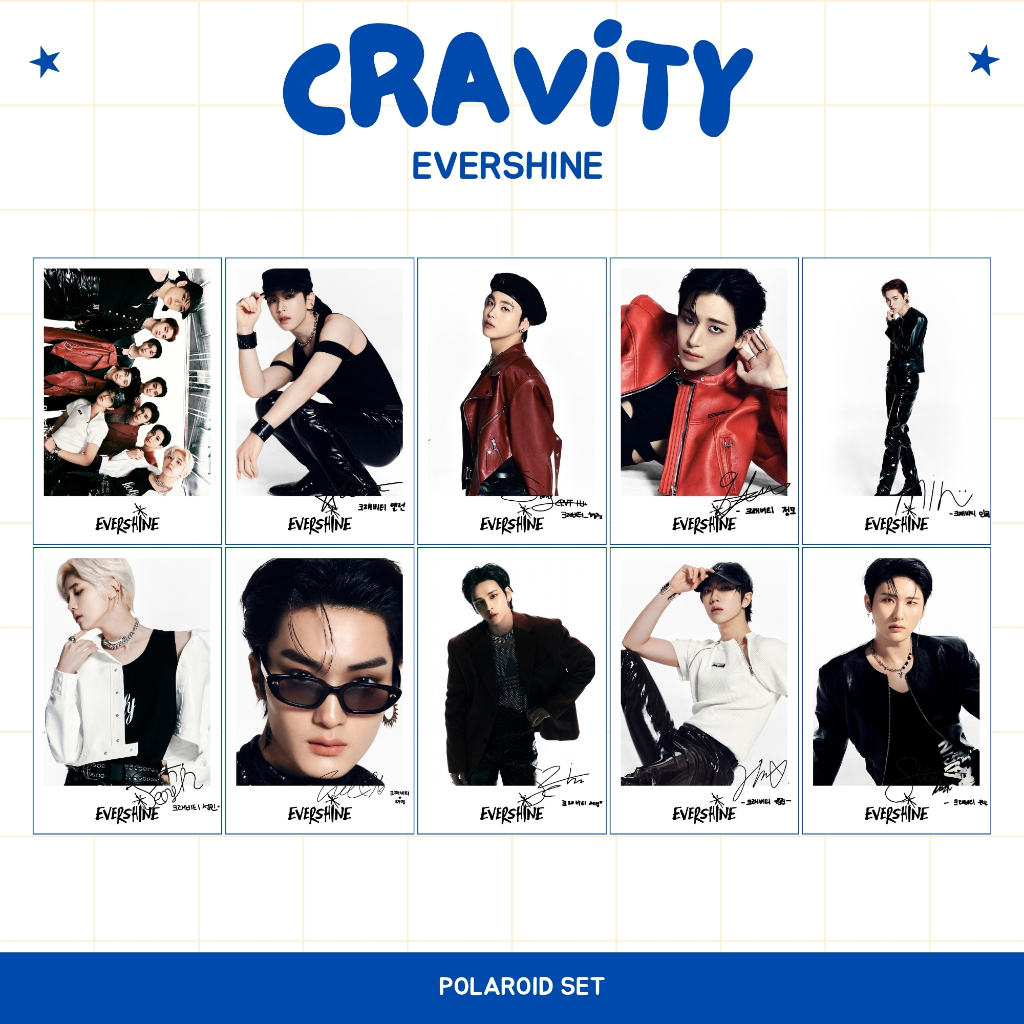 Polaroid CRAVITY EVERSHINE (10Pcs+2-Sided Lamination) Signature TTD ...