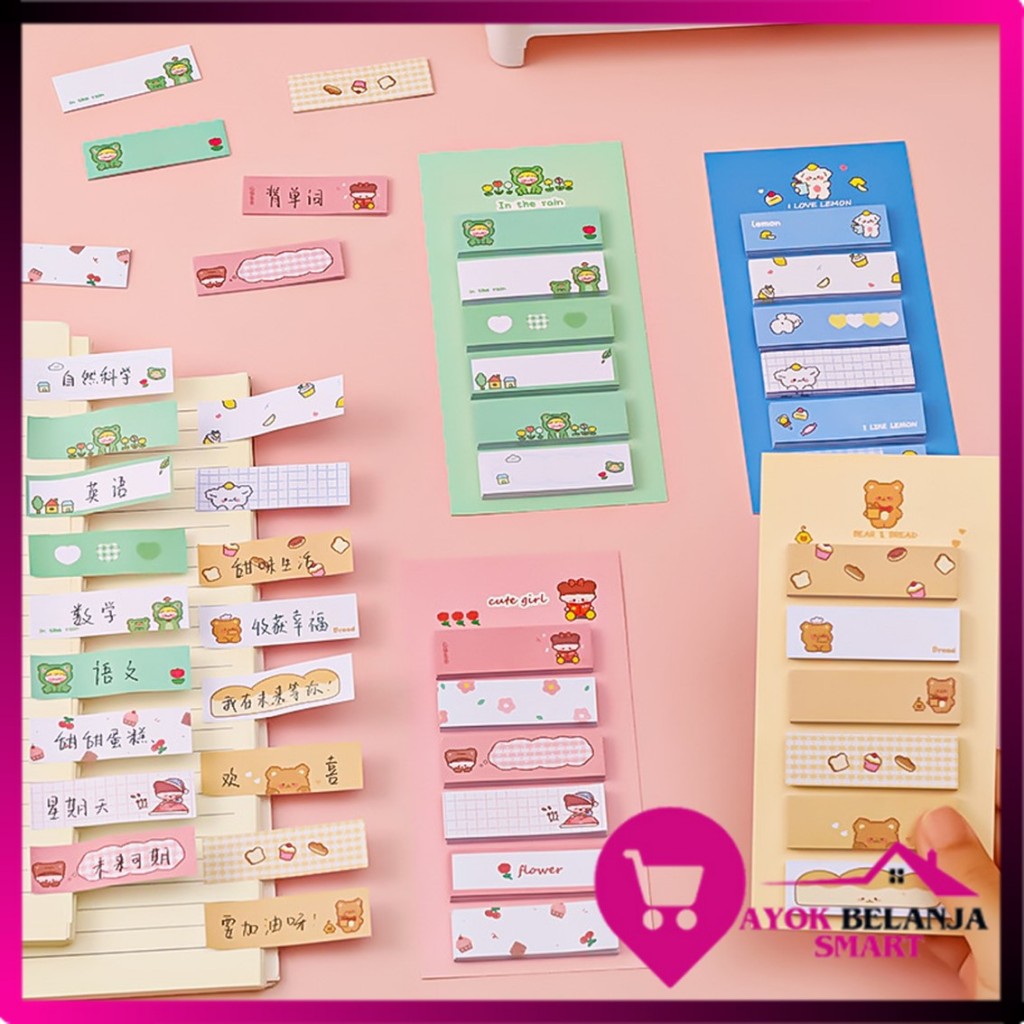 Abs Sticky Notes Cute 6IN1 Sticky Notes 120 Sheets Sticky Paper ...