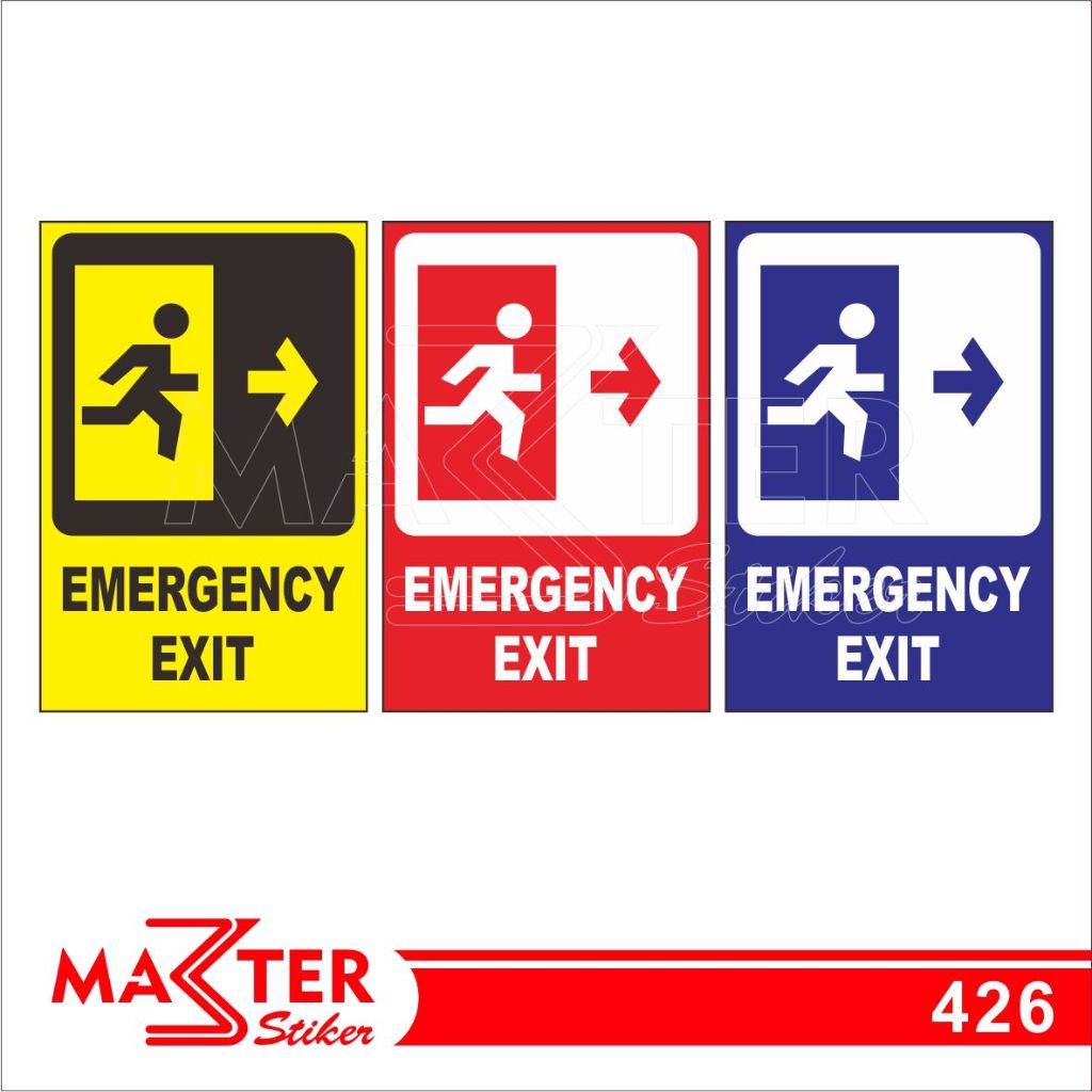 426 - Emergency Exit Stickers, Vinyl Stickers, Premium, Waterproof, and ...