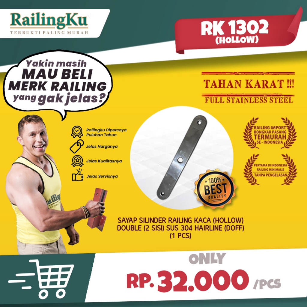 My Railing Accessories Cylindrical Wing Railing 2-sided Glass Railing ...