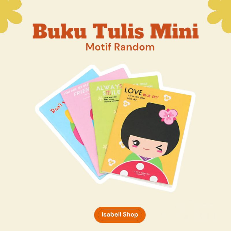 [IS] Mini Writing Book Cartoon Motif Note Book Mini Cartoon Mini Book ...