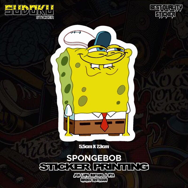 Viral FUNNY SPONGEBOB V1 PRINTING STICKER | Shopee Philippines