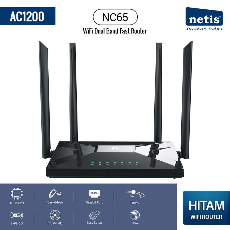 Netis NC65 AC1200 Wireless Dual Band Gigabit Router | Shopee Philippines