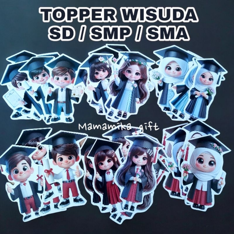 BOUQUET GRADUATION TOPPER / CAKE GRADUATION TOPPER SD SMP HIGH SCHOOL ...
