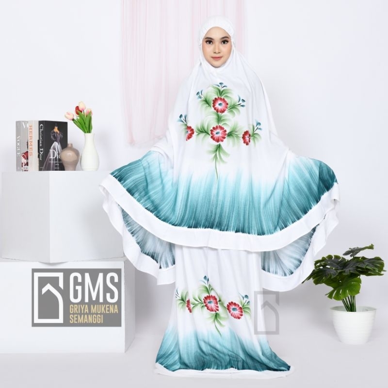 Hand Made Gradient Floral Painted Prayer Robe with Bonus Beautiful Bag ...