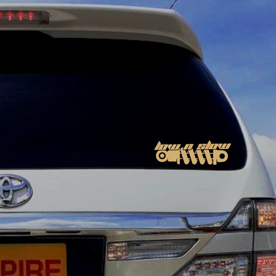 STICKER JDM LOW N SLOW CAR GLASS STICKER VARIATIONS ON BARET BODY ...