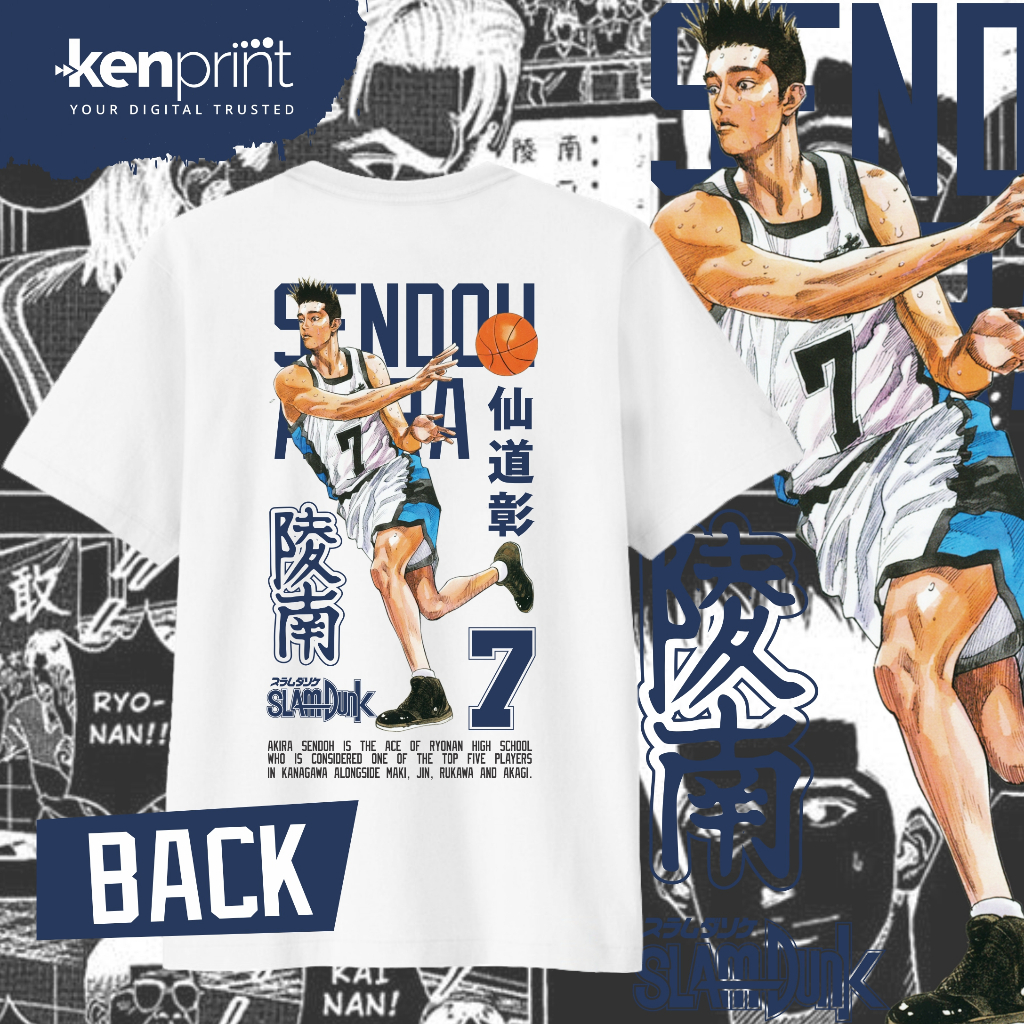 Slamdunk T-Shirt | Akira SENDOH | Ryonan | Non Official | Cotton 30's ...