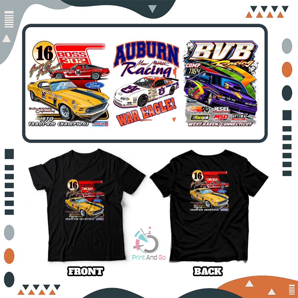 IRON-ON SCREEN PRINTING DTF PRINTING NASCAR THEME (SIZE 19CM) | Shopee ...