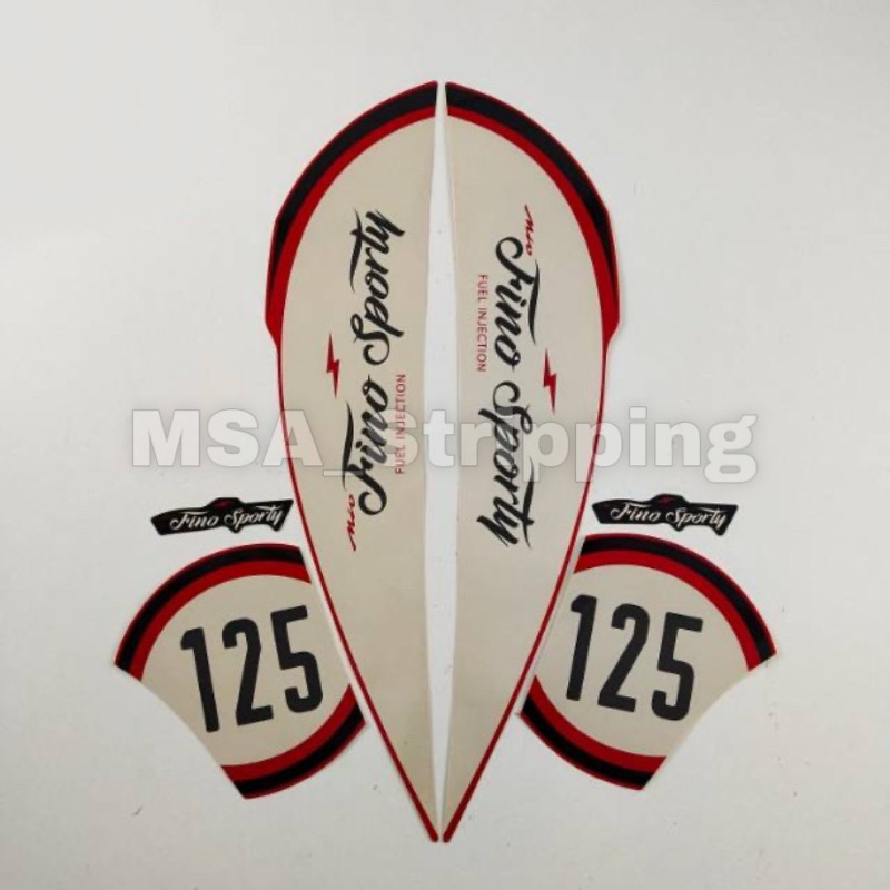 MERAH Stripping strip stickers sticker lis polet body Yamaha mio fino ...