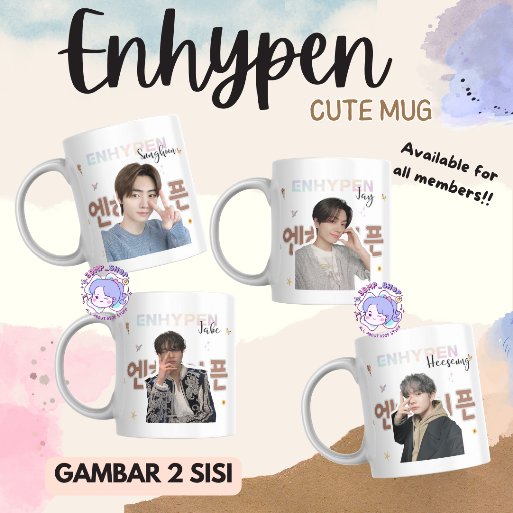 PLEASE ADD BUBBLE WRAP] MUG GLASS CUP ENHYPEN Jake Jay Sunghoon