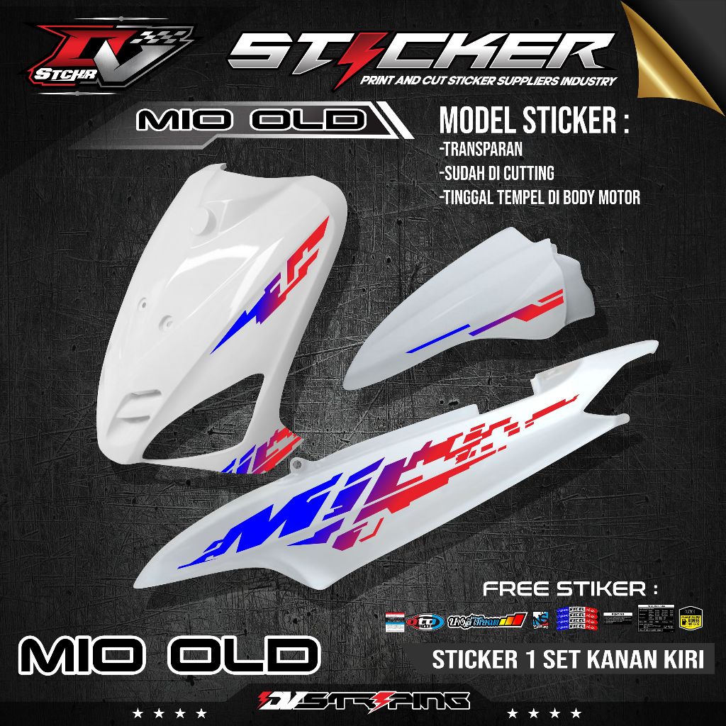 Mio Old Yamaha Smile Transparent Striping Sticker Urban Simple | Shopee ...