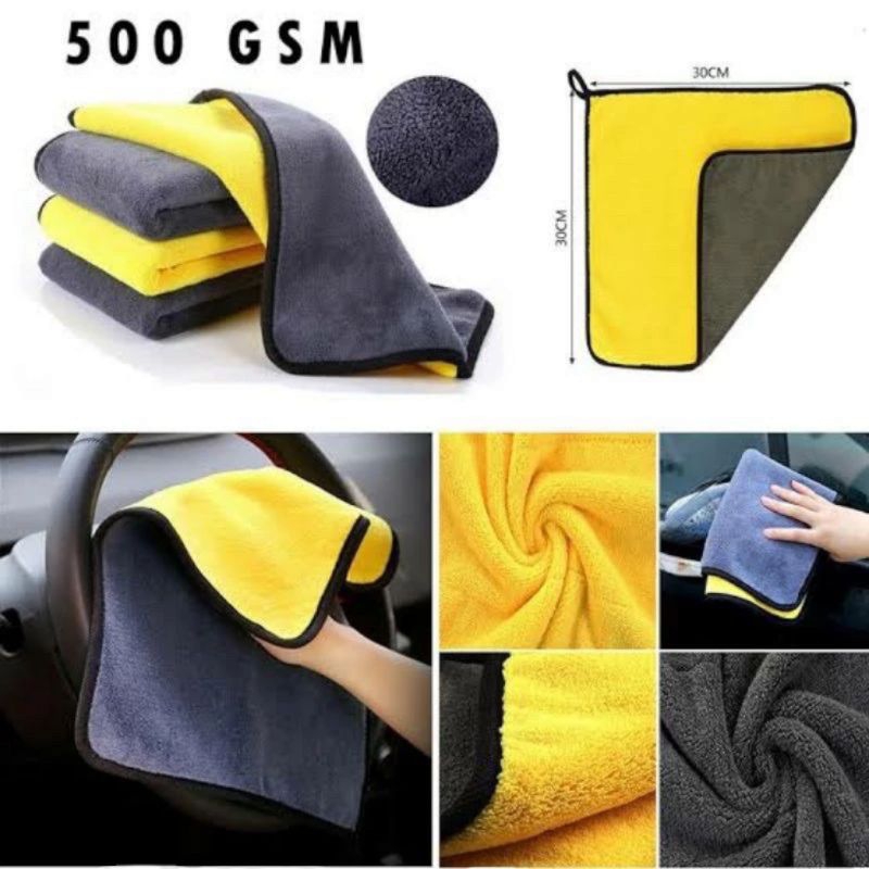 MULTIPURPOSE 30X30 CM MICROFIBER CLOTH / 2 SIDED MOTORCYCLE CAR WIPE ...