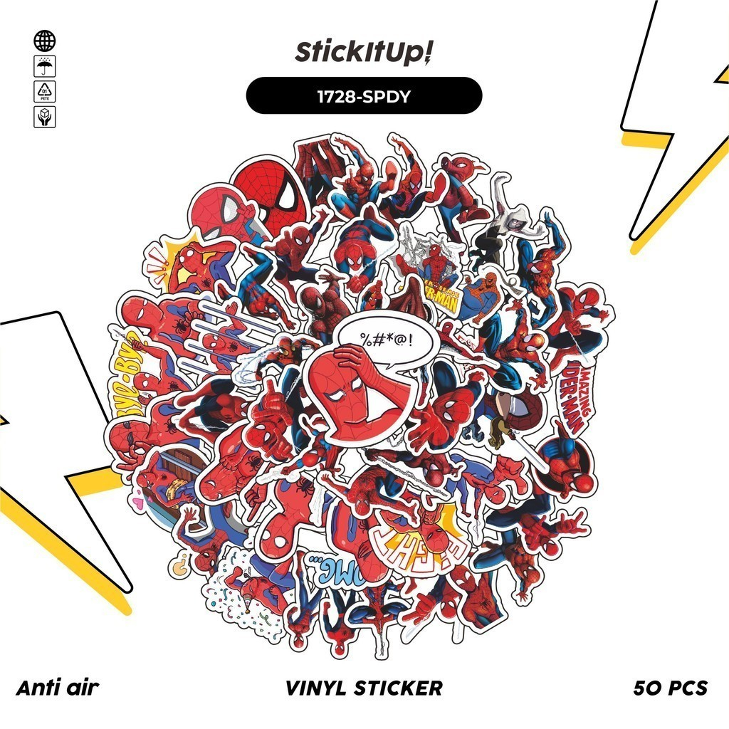 50 Pcs Sticker Pack SP1DERMAN CHARACTER MIX Cute Aesthetic Vynil ...